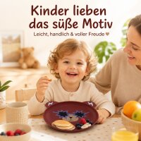RICE Melamin Kinderteller mit Bärenmotiv – matt, BPA-frei, Ø 19 cm