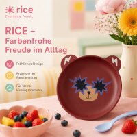 RICE Melamin Kinderteller mit Bärenmotiv – matt, BPA-frei, Ø 19 cm