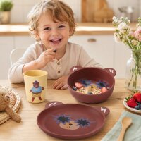 RICE Melamin Kinderteller mit Bärenmotiv – matt, BPA-frei, Ø 19 cm