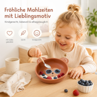 RICE Melaminschale Bär mit blauer Brille – 350 ml Schale aus BPA-freiem Melamin