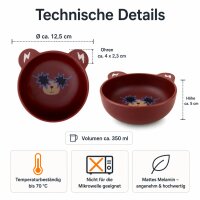 RICE Melaminschale Bär mit Sternbrille – 350 ml Schale aus BPA-freiem Melamin