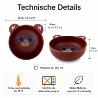 RICE Melaminschale Bär mit Sternbrille – 350 ml Schale aus BPA-freiem Melamin