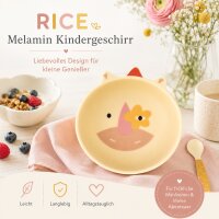 RICE Melamin-Schale mit Einhorn-Print gelb – 350 ml