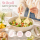RICE Salatbesteck aus Melamin mit Herzmotiv – 2-teilig, creme/rosa, 29 cm