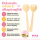 RICE Salatbesteck aus Melamin mit Herzmotiv – 2-teilig, creme/rosa, 29 cm