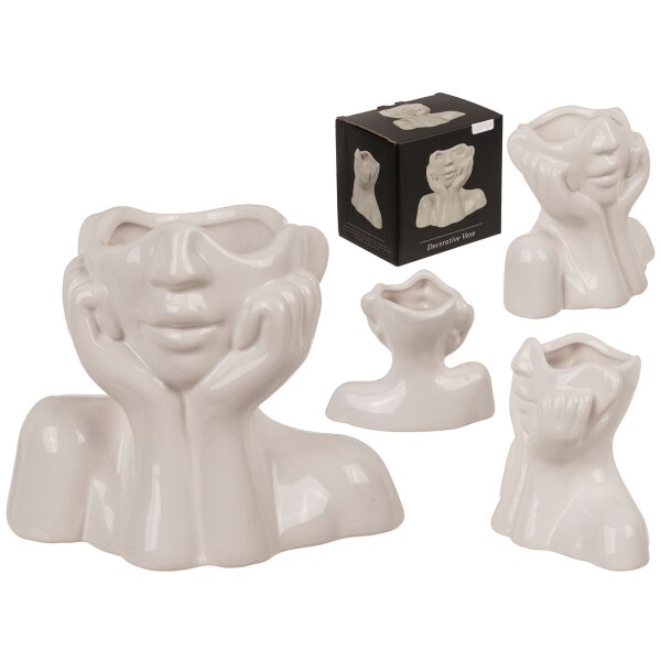 Keramik-Vase Face 14 x 7 x 11,5 cm
