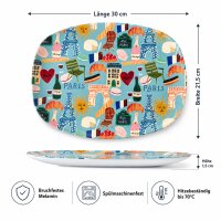 RICE Melamin-Tablett „Paris Mon Amour“ – 30 x 21,5 cm