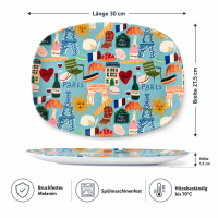 RICE Melamin-Tablett „Paris Mon Amour“ – 30 x 21,5 cm