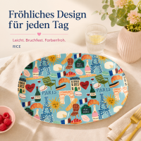 RICE Melamin-Tablett „Paris Mon Amour“ – 30 x 21,5 cm