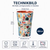 RICE großer Melaminbecher „Paris Mon Amour“ – 400 ml