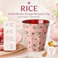 RICE Melaminbecher Swan Print rosa 250 ml – Kinderbecher mit Schwanenmotiv