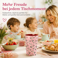 RICE großer Melaminbecher Swan Print rosa 400 ml – Kinderbecher mit Schwanenmotiv