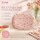 RICE ovaler Melaminteller Swan Print Pink 30 cm – rosa Melaminplatte