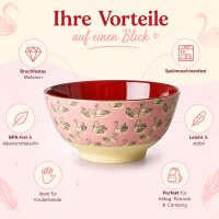 RICE Melaminschale Swan Print rosa 700 ml – Schale mit Schwanenmotiv