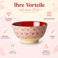 RICE Melaminschale Swan Print rosa 700 ml – Schale mit Schwanenmotiv