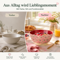RICE Melaminschale Swan Print rosa 700 ml – Schale mit Schwanenmotiv