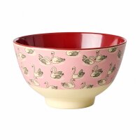 RICE kleine Melaminschale Swan Print Pink 300 ml –...