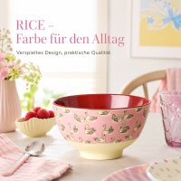 RICE kleine Melaminschale Swan Print Pink 300 ml – rosa Schale mit Schwanenmotiv