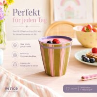 RICE Medium Melaminbecher Streifenmuster olivgrün rosa lila – 250 ml