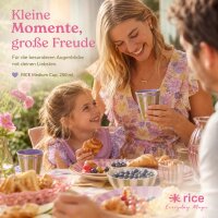 RICE Medium Melaminbecher Streifenmuster olivgrün rosa lila – 250 ml