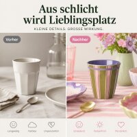 RICE Medium Melaminbecher Streifenmuster olivgrün rosa lila – 250 ml