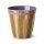 RICE Medium Melaminbecher Streifenmuster olivgrün rosa lila – 250 ml