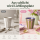 RICE Medium Melaminbecher Streifenmuster olivgrün rosa lila – 250 ml