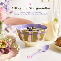 RICE Melaminschüssel Streifenmuster olivgrün rosa lila – Klein, 300 ml