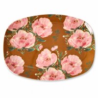 RICE rechteckiger Melaminteller Fiesta Rose braun rosa – 30 cm