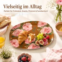 RICE rechteckiger Melaminteller Fiesta Rose braun rosa – 30 cm