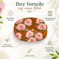 RICE rechteckiger Melaminteller Fiesta Rose braun rosa – 30 cm