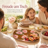 RICE rechteckiger Melaminteller Fiesta Rose braun rosa – 30 cm