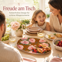 RICE rechteckiger Melaminteller Fiesta Rose braun rosa – 30 cm