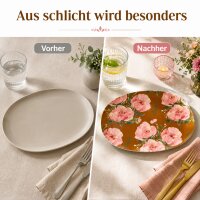 RICE rechteckiger Melaminteller Fiesta Rose braun rosa – 30 cm