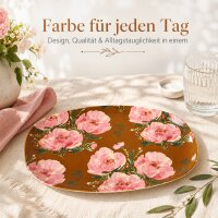RICE rechteckiger Melaminteller Fiesta Rose braun rosa – 30 cm