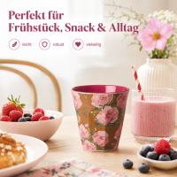 RICE Melaminbecher Fiesta Rose braun rosa – Medium 250 ml
