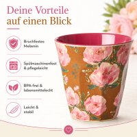RICE Melaminbecher Fiesta Rose braun rosa – Medium 250 ml