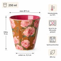 RICE Melaminbecher Fiesta Rose braun rosa – Medium 250 ml