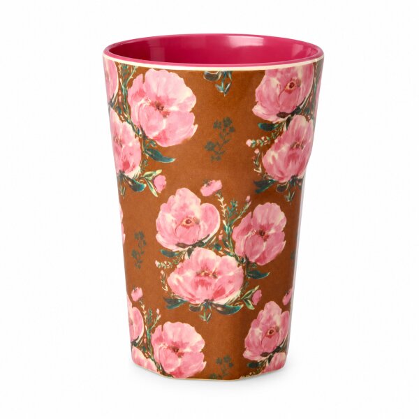 RICE großer Melaminbecher Fiesta Rose braun rosa – 400 ml