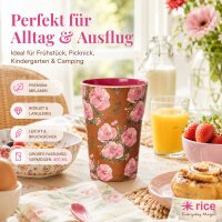 RICE großer Melaminbecher Fiesta Rose braun rosa – 400 ml