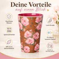 RICE großer Melaminbecher Fiesta Rose braun rosa – 400 ml