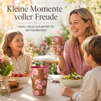 RICE großer Melaminbecher Fiesta Rose braun rosa – 400 ml