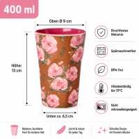 RICE großer Melaminbecher Fiesta Rose braun rosa – 400 ml