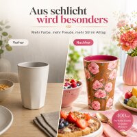 RICE großer Melaminbecher Fiesta Rose braun rosa – 400 ml