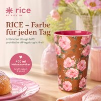 RICE großer Melaminbecher Fiesta Rose braun rosa – 400 ml