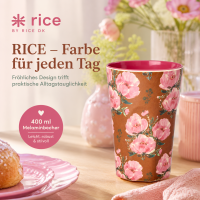 RICE großer Melaminbecher Fiesta Rose braun rosa – 400 ml