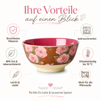 RICE Medium Melaminschale Fiesta Rose braun rosa – 700 ml