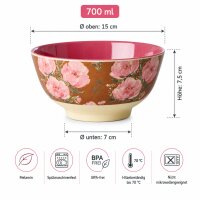 RICE Medium Melaminschale Fiesta Rose braun rosa – 700 ml