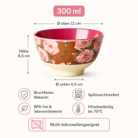 RICE Kleine Melaminschale Fiesta Rose braun rosa – 300 ml