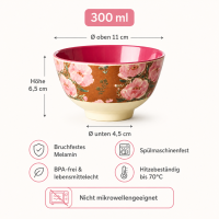 RICE Kleine Melaminschale Fiesta Rose braun rosa – 300 ml